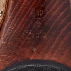 Pre Owned Gucci Copper Leather Icon Bit Clog Sandals Size 40