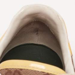 Pre Owned حذاء رياضي غوتشي نمط ويب جلد لامع وكانفاس غوتشيسيما مقاس 38