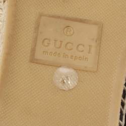 Pre Owned Gucci Black Matelassé Leather GG Marmont Espadrille Flats Size 41