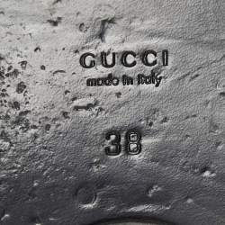 Pre Owned Gucci Metallic Gold Leather GG Marmont Thong Flats Size 38