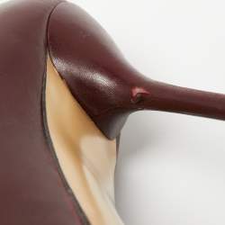 مملوكة مسبقًا Gucci Burgundy Leather Noah D'orsay Pumps Size 36.5