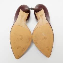 مملوكة مسبقًا Gucci Burgundy Leather Noah D'orsay Pumps Size 36.5