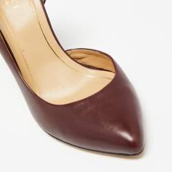 مملوكة مسبقًا Gucci Burgundy Leather Noah D'orsay Pumps Size 36.5