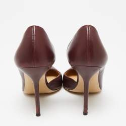 مملوكة مسبقًا Gucci Burgundy Leather Noah D'orsay Pumps Size 36.5