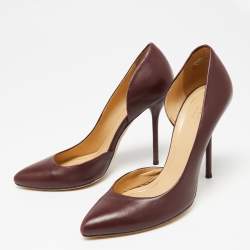 مملوكة مسبقًا Gucci Burgundy Leather Noah D'orsay Pumps Size 36.5