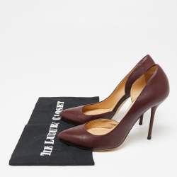 مملوكة مسبقًا Gucci Burgundy Leather Noah D'orsay Pumps Size 36.5