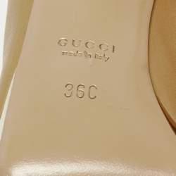 Gucci Beige Leather Platform Ankle Boots Size 36