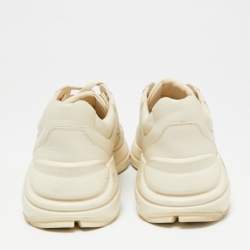 مملوكة مسبقًا حذاء رياضي غوتشي رايثون جلد بيج بشعار ماركة غوتشي بعنق منخفض مقاس 38