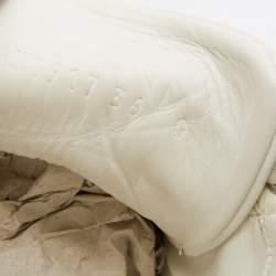 Pre Owned حذاء رياضي غوتشي أيس جلد مطرز أبيض مورد عنق منخفض مقاس 36