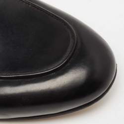 مملوكة مسبقًا حذاء سلايد فلات غوتشي برنس تاون جلد أسود مقاس 36