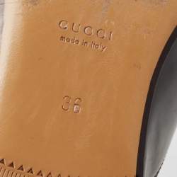 مملوكة مسبقًا حذاء سلايد فلات غوتشي برنس تاون جلد أسود مقاس 36