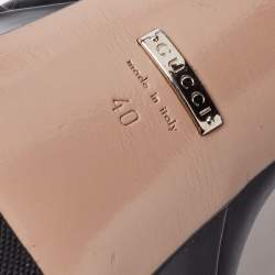 Pre Owned Gucci Black Patent Leather Claudie Ankle-Strap Sandals Size 40