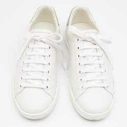 مملوكة مسبقًا Gucci White Leather Low Top Sneakers Size 36