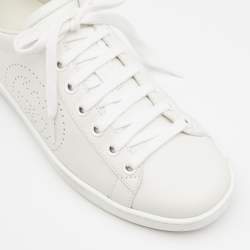 مملوكة مسبقًا Gucci White Leather Low Top Sneakers Size 36