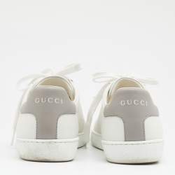 مملوكة مسبقًا Gucci White Leather Low Top Sneakers Size 36