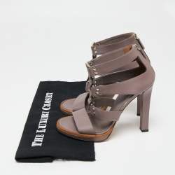 Gucci Mauve Leather Studded Gladiator Sandals Size 37.5