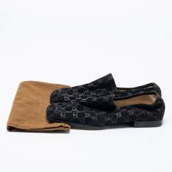 مملوكة مسبقًا حذاء لوفرز غوتشي سويدي جي جي أسود سليب أون مقاس 39.5