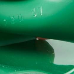 Pre Owned Gucci Green Rubber Embossed Logo Block Heel Slide Sandals Size 37