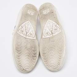 Pre Owned Gucci White Leather Studded Ace Low Top Sneakers Size 39.5 