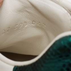 Pre Owned Gucci White Leather Studded Ace Low Top Sneakers Size 39.5 