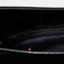 Pre Owned Gucci Black Texture Patent Leather Jolene Horsebit Peep Toe Pumps Size 36