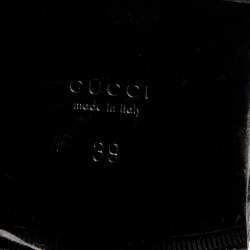 Pre Owned Gucci Black Leather Dionysus Brogue Ankle Length Boots Size 39