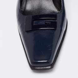 Gucci Midnight Blue Patent Leather Square-Toe Pumps Size 36.5