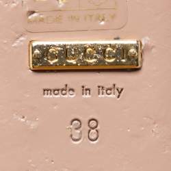 مملوكة مسبقًا حذاء باليرينا فلات غوتشي جلد لامع أسود مزين هورسبيت مقدمة مفتوحة مقاس 38