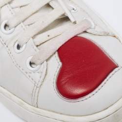 Gucci White Leather And Python Embossed Leather Web Ace Sneakers Size 37