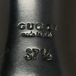 Gucci Gold Guccissima Canvas and Leather Horsebit Slide Sandals Size 37.5