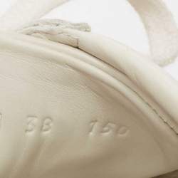 Pre Owned Gucci White Leather Pearl Studded Ace Low Top Sneakers Size 38