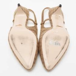 مملوكة مسبقًا Gucci Beige Canvas GG Slingback Pumps Size 40.5