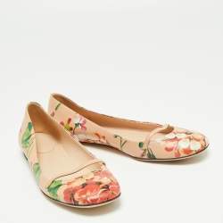 Pre Owned Gucci Multicolor Floral Print Leather Blooms Ballet Flats Size Size 40