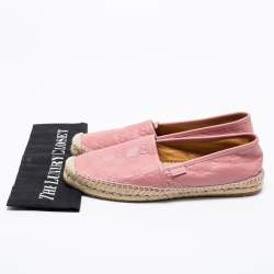 Pre Owned Gucci Pink Guccissima Leather Espadrille Flats Size 41