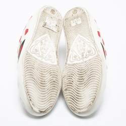 Pre Owned حذاء رياضي غوتشي أس جلد ثلاثي اللون بقلوب بعنق منخفض مقاس 36.5