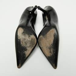 Pre Owned Gucci Black Patent Leather Pointed Toe Pumps Size 37