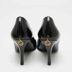 Pre Owned Gucci Black Patent Leather Pointed Toe Pumps Size 37