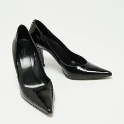 Pre Owned Gucci Black Patent Leather Pointed Toe Pumps Size 37