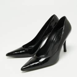 Pre Owned Gucci Black Patent Leather Pointed Toe Pumps Size 37