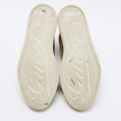 مملوكة مسبقًا حذاء رياضي جلد وكانفاس سوبريم جي جي بيج/بني بعنق طويل مقاس 39