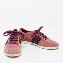 Gucci Metallic Pink Glitter  Bambi Ace Sneakers Size 37