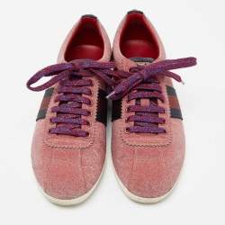 Gucci Metallic Pink Glitter  Bambi Ace Sneakers Size 37