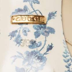 Pre Owned Gucci Beige Patent Leather Victoire GG Logo Block Heel Pumps Size 39.5