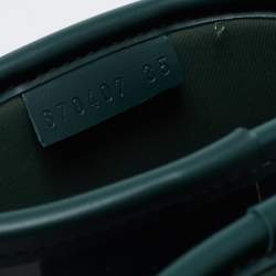 Pre Owned Gucci Green Rubber Horsebit Ankle Boots Size 35