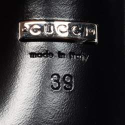 Pre Owned Gucci Metallic Silver Leather Criss Cross Ankle Strap Sandals Size 39