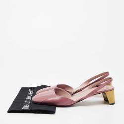 مملوكة مسبقًا Gucci Pink Eel Leather Slingback Sandals Size 40.5