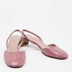 مملوكة مسبقًا Gucci Pink Eel Leather Slingback Sandals Size 40.5