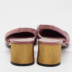 مملوكة مسبقًا Gucci Pink Eel Leather Slingback Sandals Size 40.5