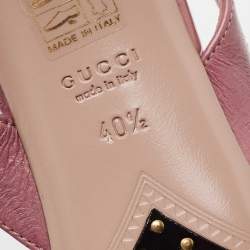 مملوكة مسبقًا Gucci Pink Eel Leather Slingback Sandals Size 40.5