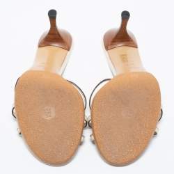 Pre Owned صندل سلايد غوتشي جلد كريمي سيور جي جي متشابك مقاس 37.5